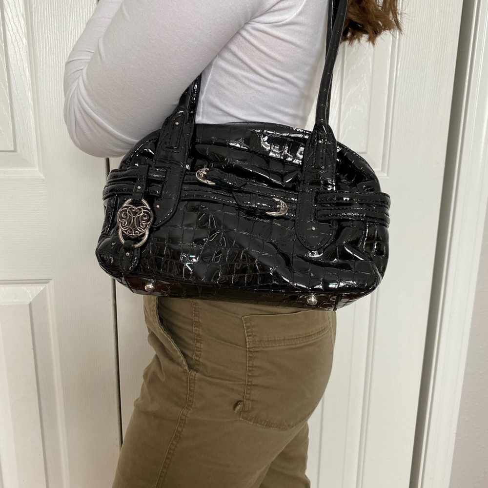Brighton Black Leather Snakeskin Purse